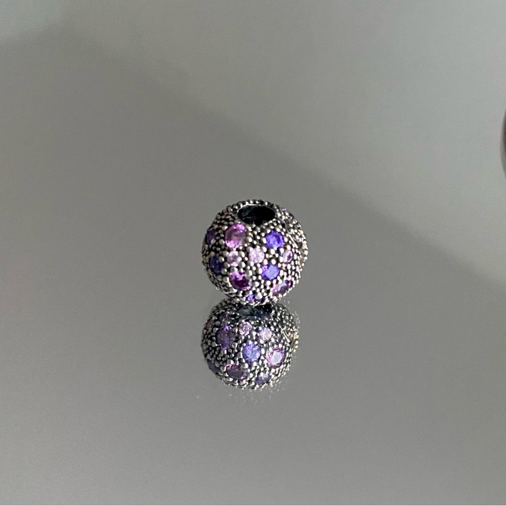 PANDORA Fancy Purple Cosmic Stars Clip Necklace - Picture 7 of 11